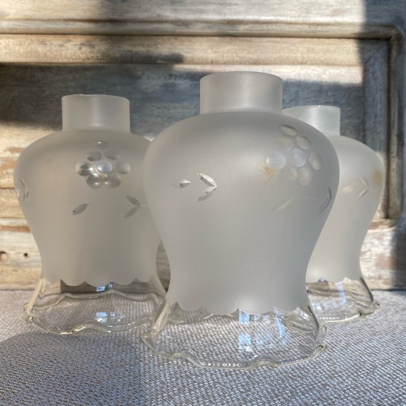 Vintage ornate grape light glass globes - Picture 2 of 12